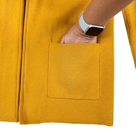 Magaschoni gold yellow wool-blend fall open blazer pockets lapel jacket small - Picture 6 of 16